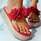 Flock Casual Flower Strap Wedges