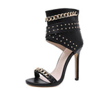 Edgy Black Heeled Sandal