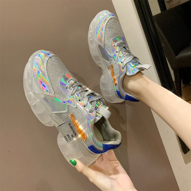 Transparent Jelly Harajuku Style with Hologram Detail Women Sneaker