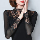 Black Hollow Out Blouse