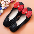 Snake Head Leather Flat Shoes