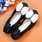 Snake Head Leather Flat Shoes