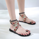 Bohemian Rhinestone Butterfly Flat Sandal