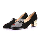 Sweet Flock Square Heeled Pump Shoes