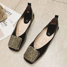 Casual Crystal Low Heel Slip On Women Flat Shoes