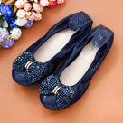 Snake Head Leather Flat Shoes