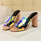 Never Say Sorry Hologram Strap Heels