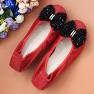 Snake Head Leather Flat Shoes