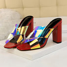 Never Say Sorry Hologram Strap Heels