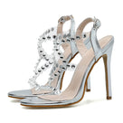 Down with You Rhinestone Heeled Sandal