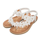 Vintage Beautiful Flower T-Strap Flat Sandal