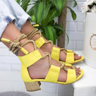 Gladiator Colorful Strap Heeled Sandal