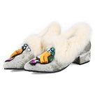 Slip On Fur Loafer Pump Shoes